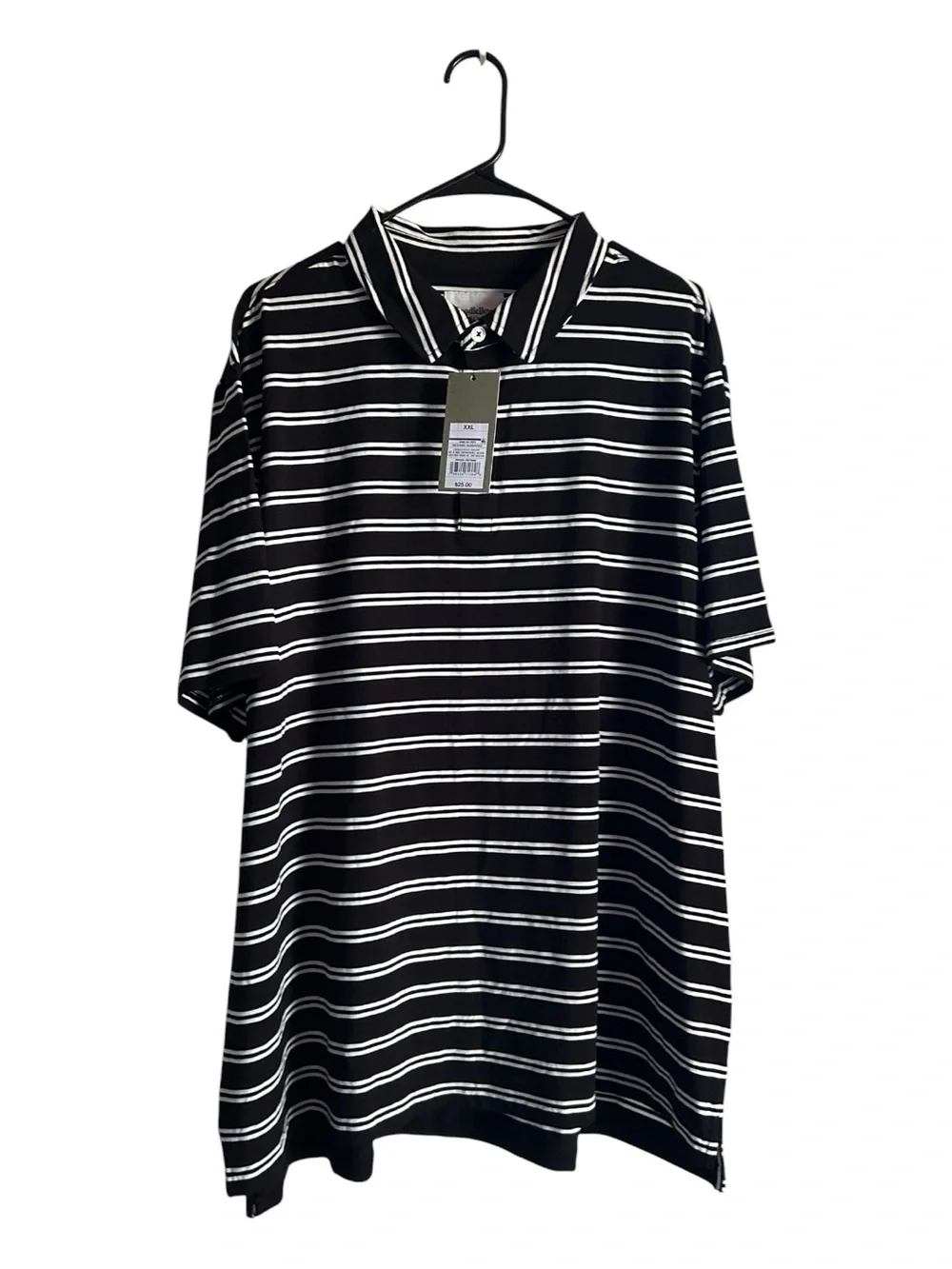 Goodfellow & Co Size XXL Black and White Striped Polo